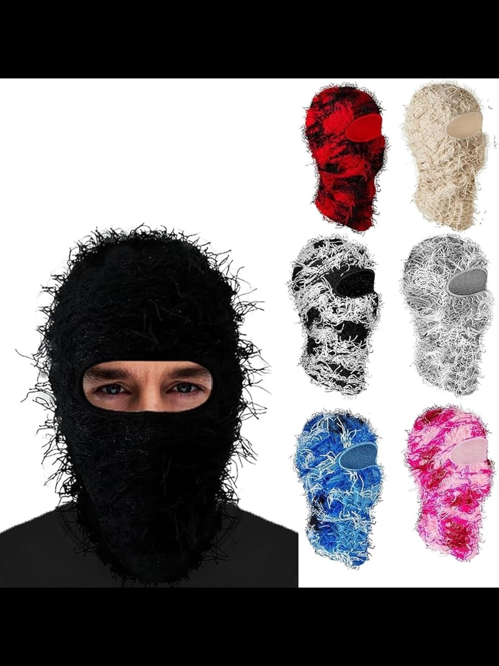 Men's Beige Textured Ski Mask